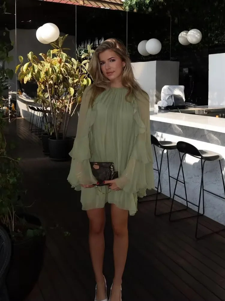 Vestido Boho Verde Pistache