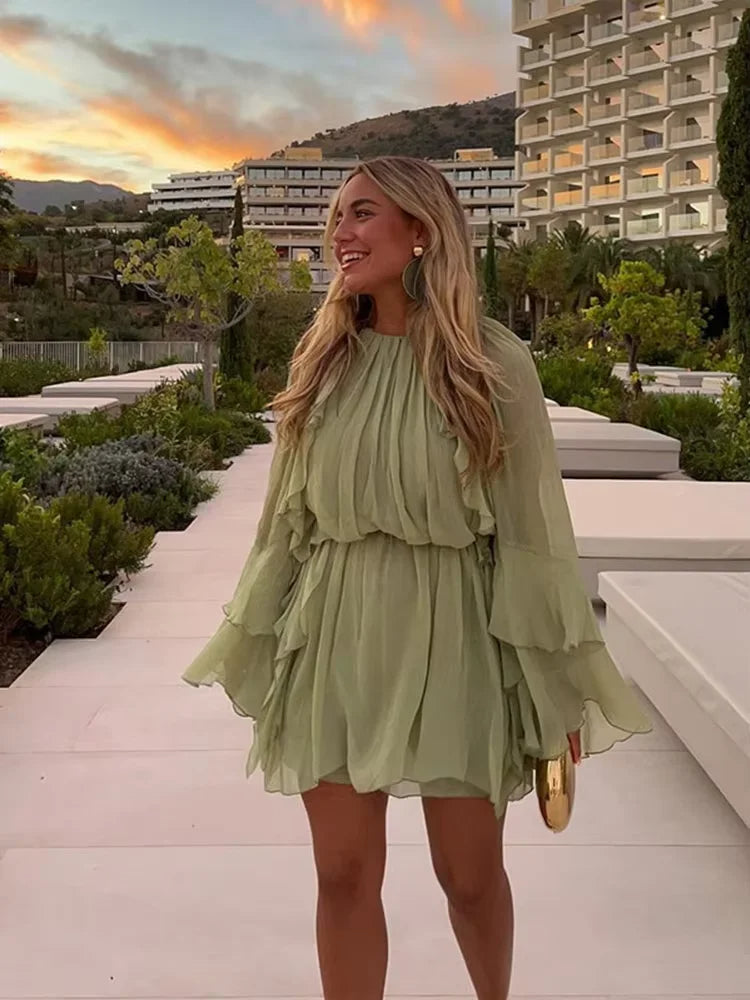 Vestido Boho Verde Pistache