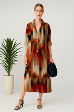 Chemise Estampada Gola Polo - Étnico Vermelho