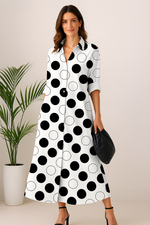 Chemise Estampada Gola Polo - Folhas