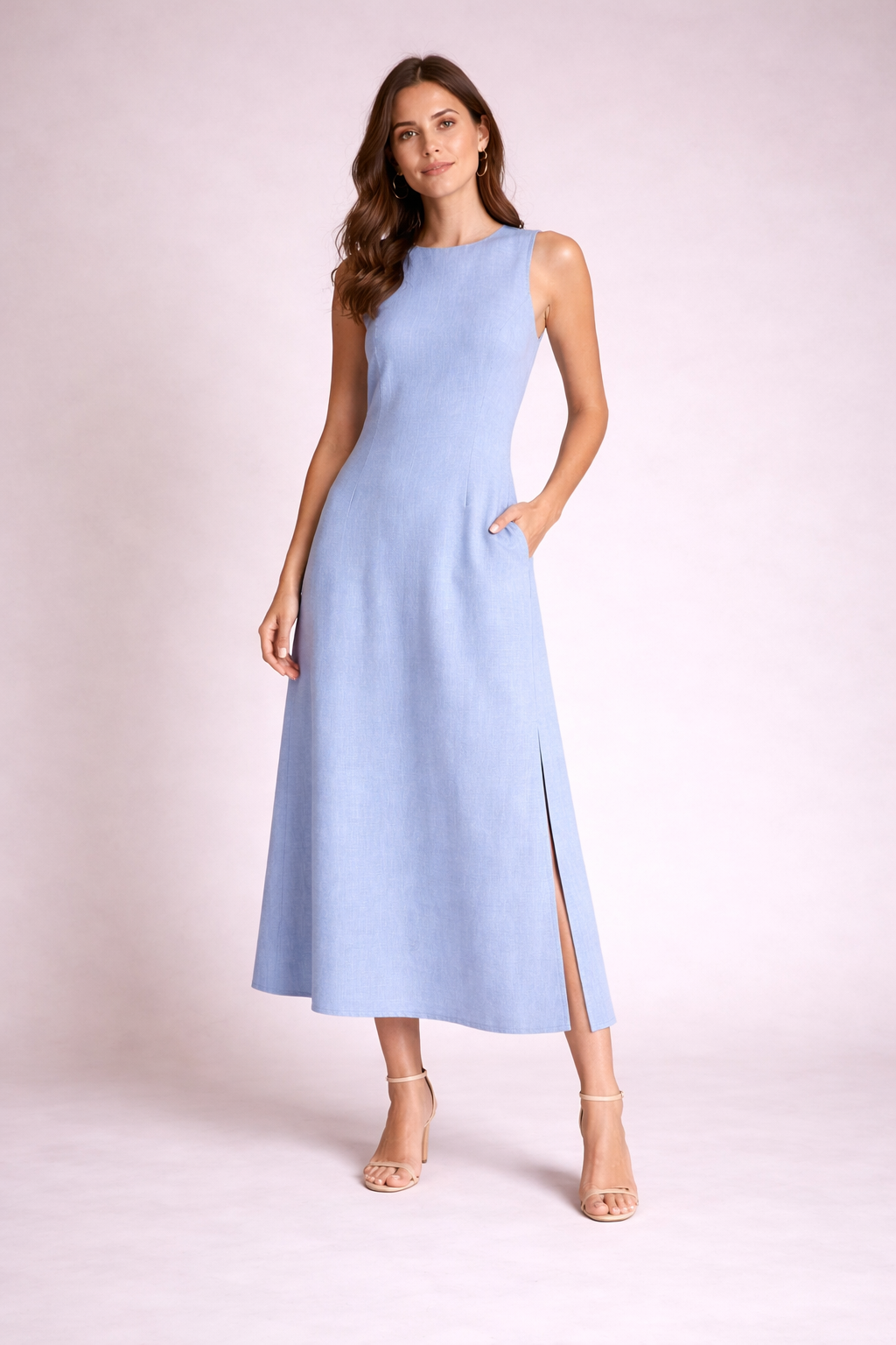 Vestido Longo Diana em Linho Forrado