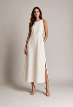 Vestido Longo Diana em Linho Forrado