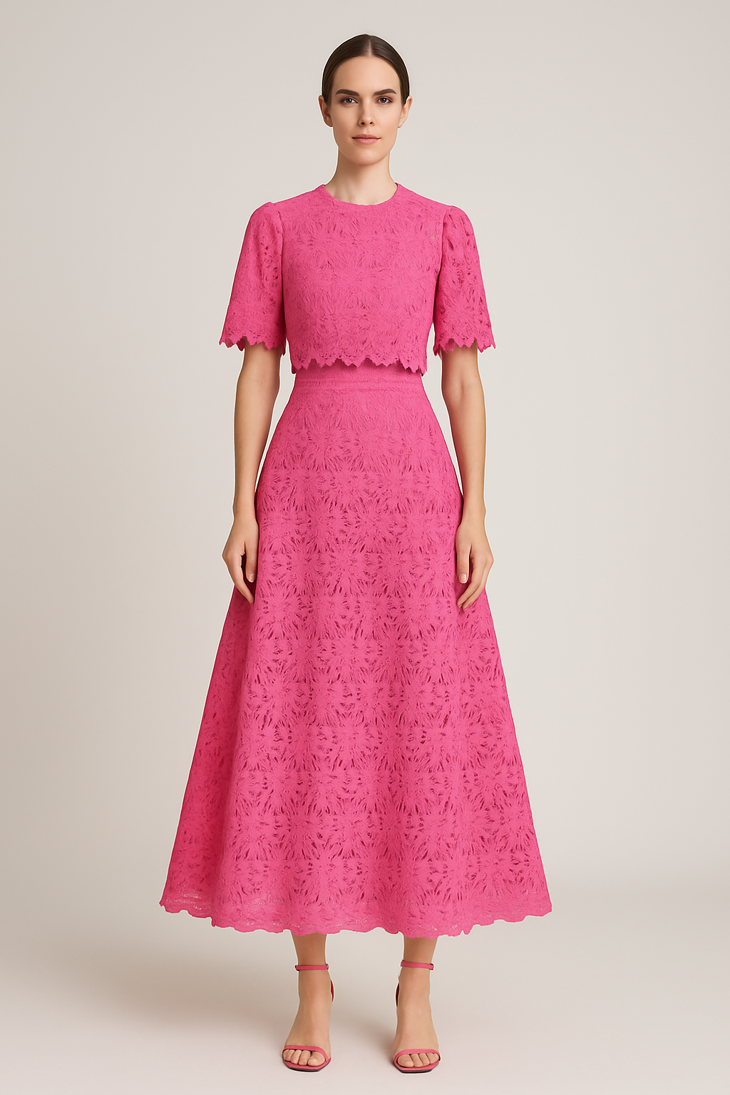 Conjunto de Renda Bordada Duas Peças