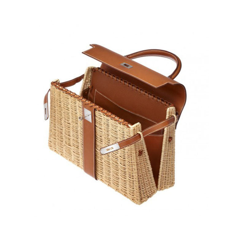 Bolsa de Palha e Couro Montaigne
