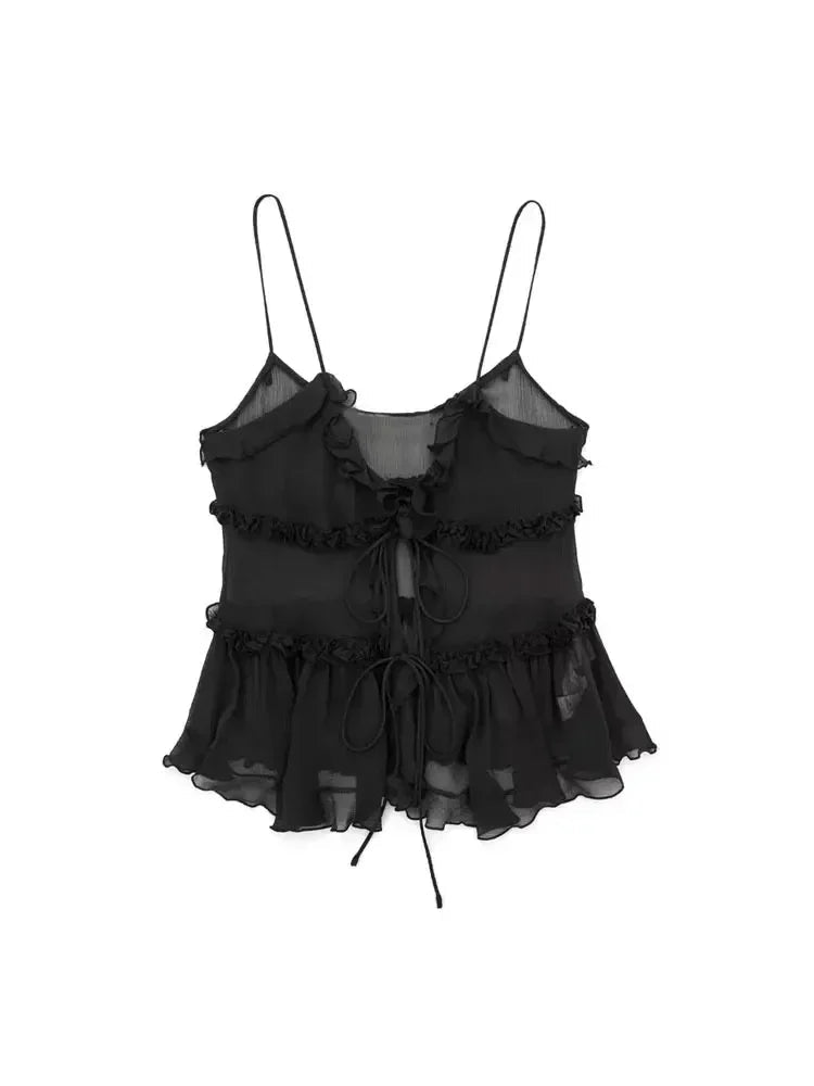 Blusa Boho com Alças Finas