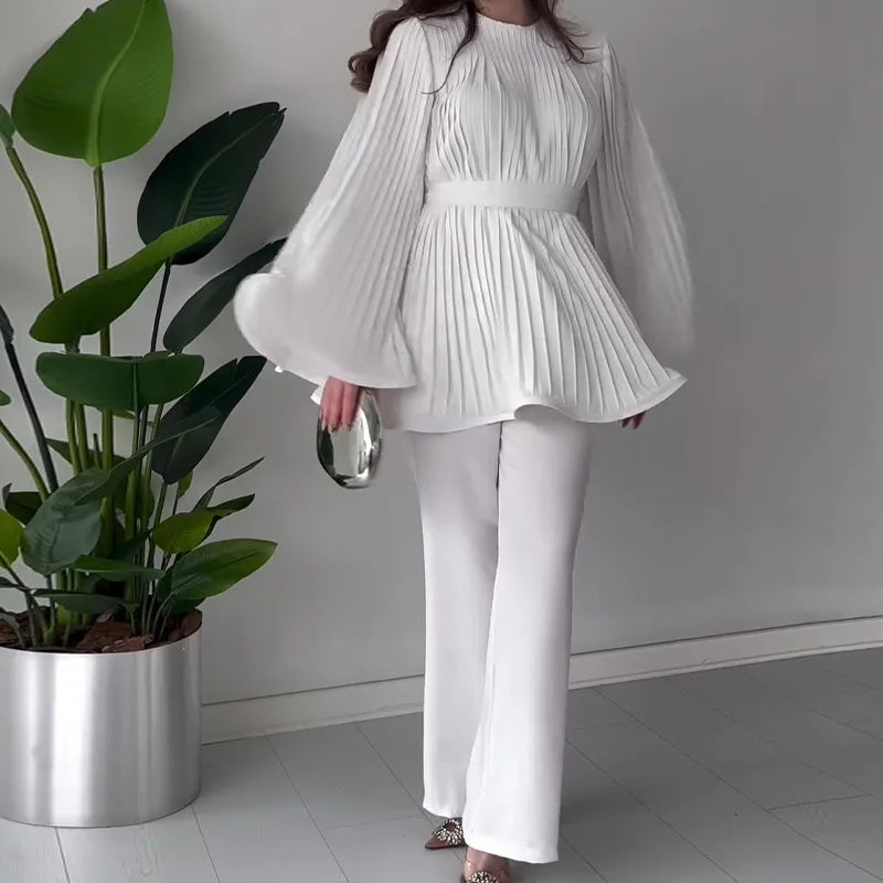 Conjunto Elegante Plissado