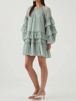 Vestido Boho Curto com Babados