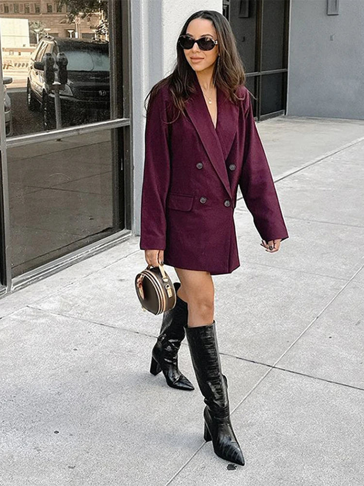 Blazer Vinho Oversized em Alfaiataria