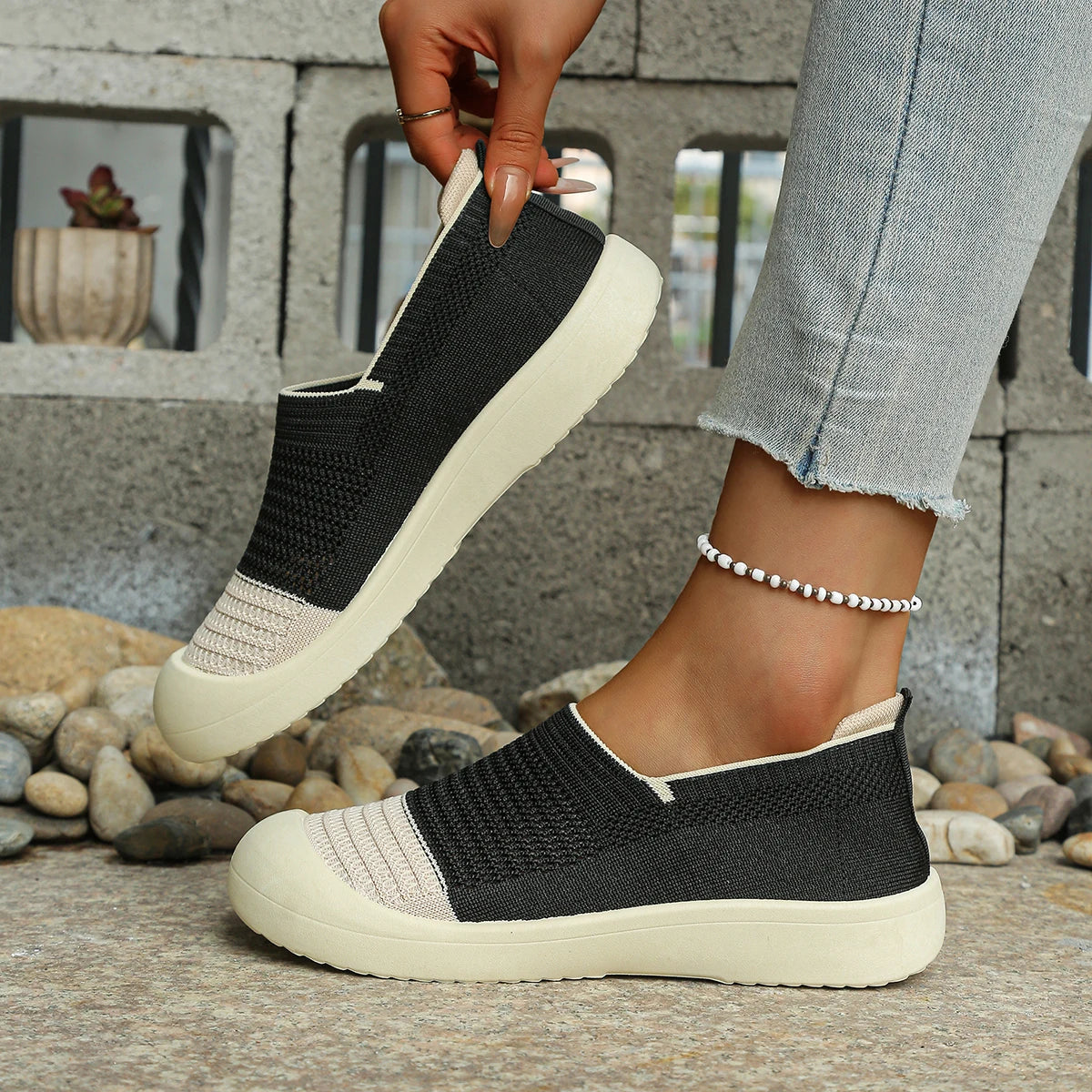 Tênis Feminino Casual Confortável Slip On – Sem Cadarço Antiderrapante