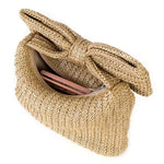 Bolsa Clutch de Palha Laço