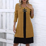 Vestido Elegante Bicolor Manga Longa