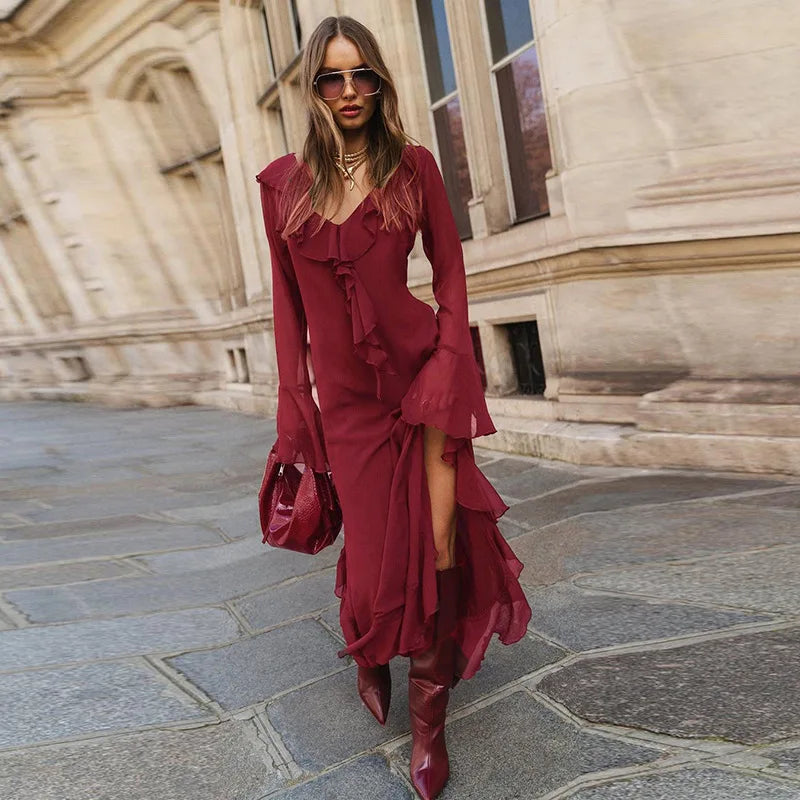 Vestido Boho Vinho
