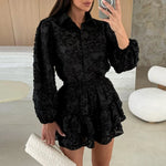 Conjunto Camisa e Shorts com Babados e Renda