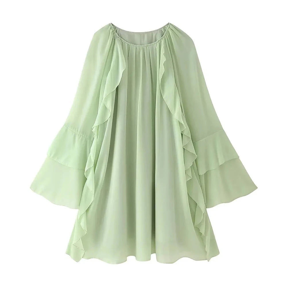 Vestido Boho Verde Pistache