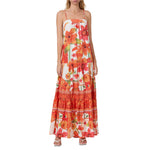 Vestido vintage sem mangas com estampa A feminino, sem mangas, cinta de espaguete, balanço, casual, verão, férias, coquetel, praia