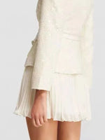 Vestido de Tweed com Saia Plissada