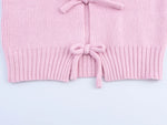 Blusa de Lã Feminina com Laços e Gola Polo