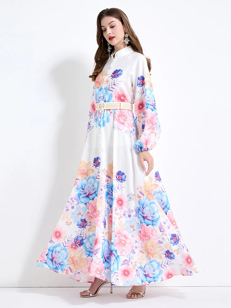 Vestido Longo com Cinto Betina