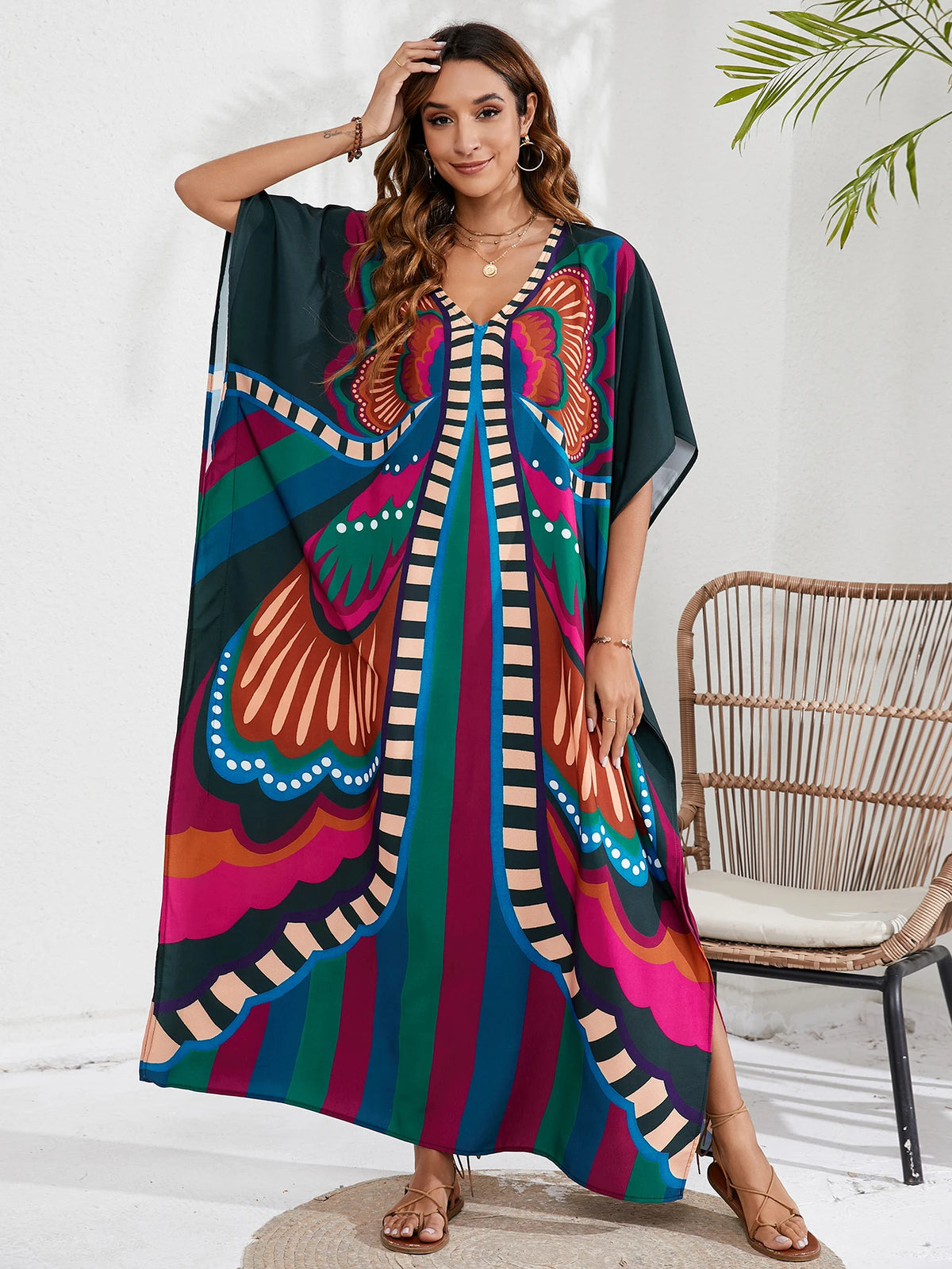 Kaftan Borboleta Tropical