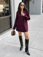 Blazer Vinho Oversized em Alfaiataria