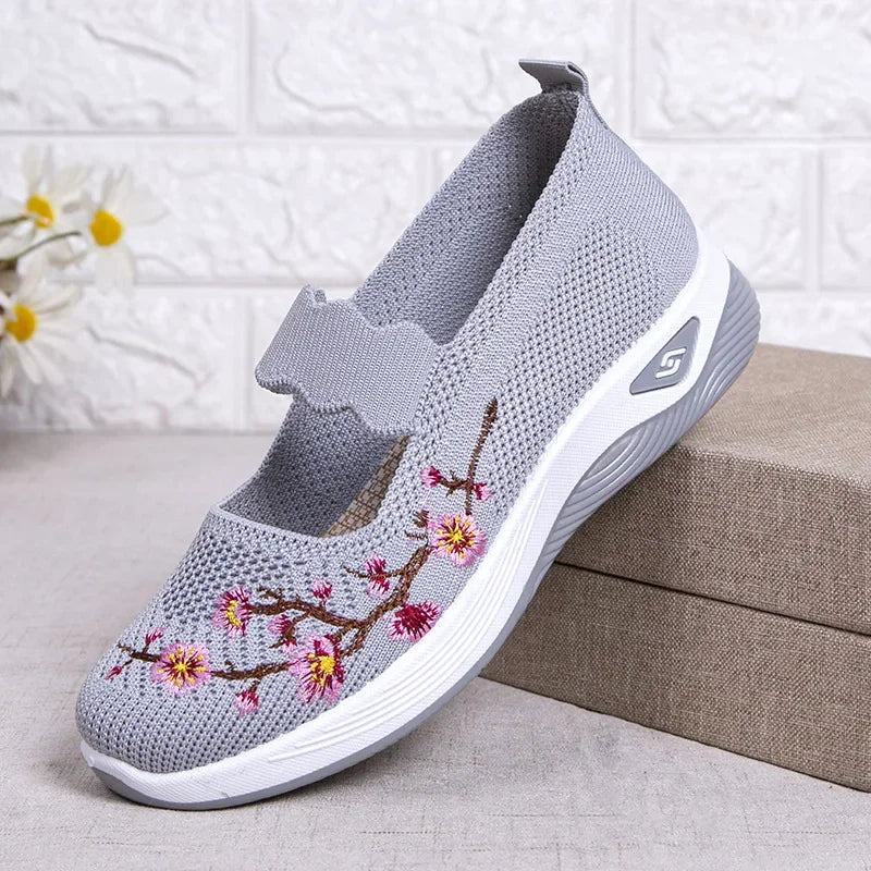 Tênis Feminino Floral Confortável sem Cadarço