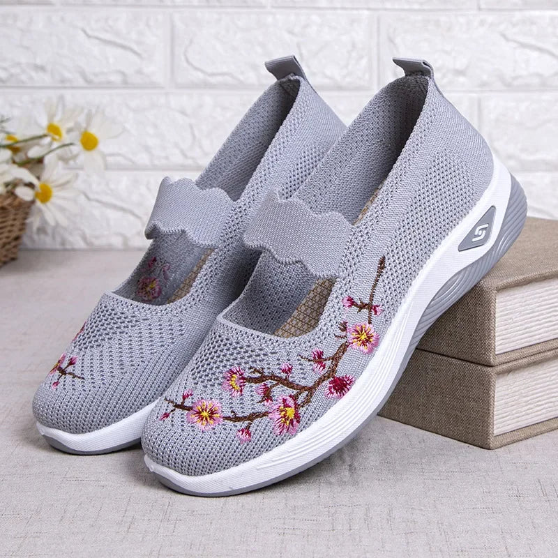 Tênis Feminino Floral Confortável sem Cadarço