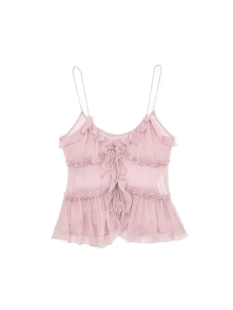 Blusa Boho com Alças Finas