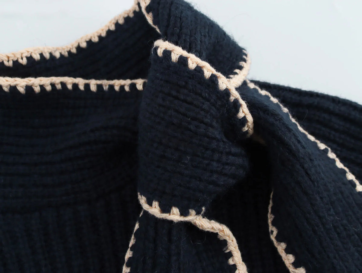 Suéter Feminino Pulôver com Laço