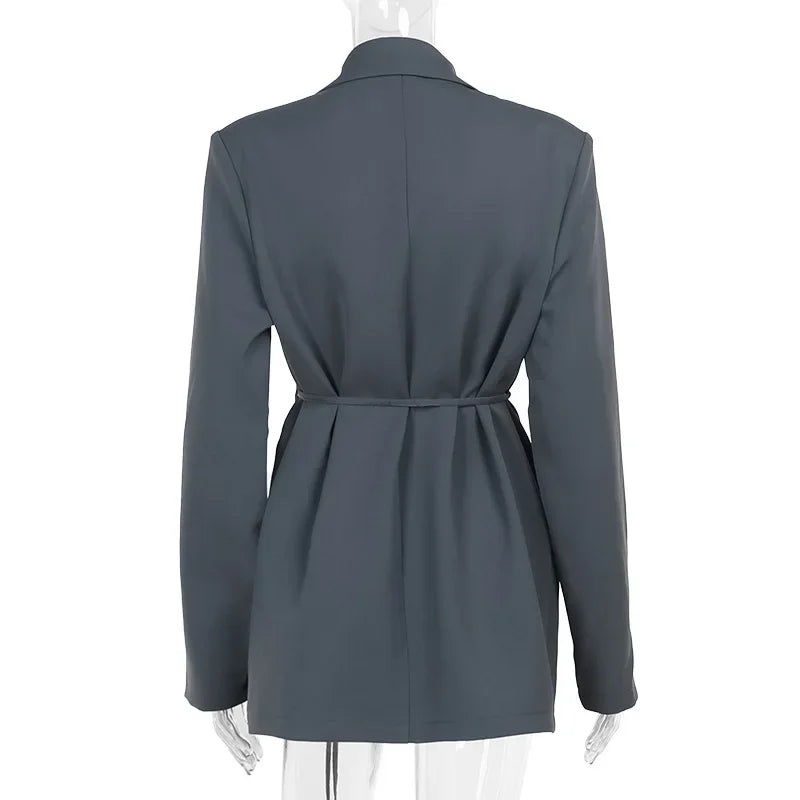 Blazer com Cinto de Flor