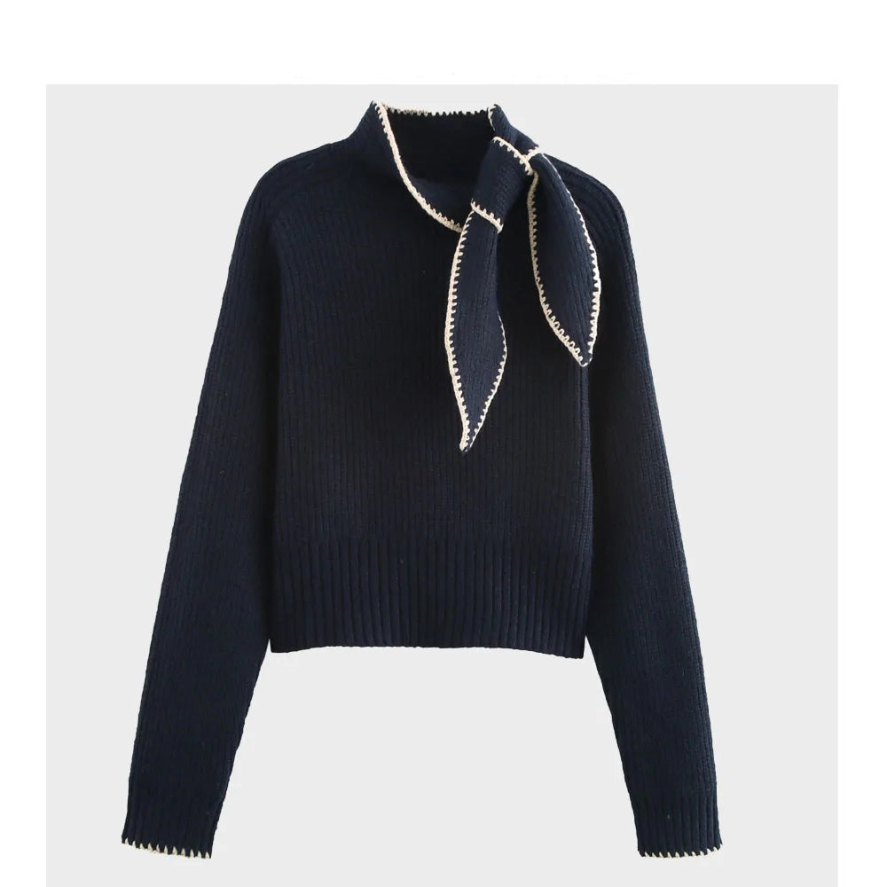 Suéter Feminino Pulôver com Laço