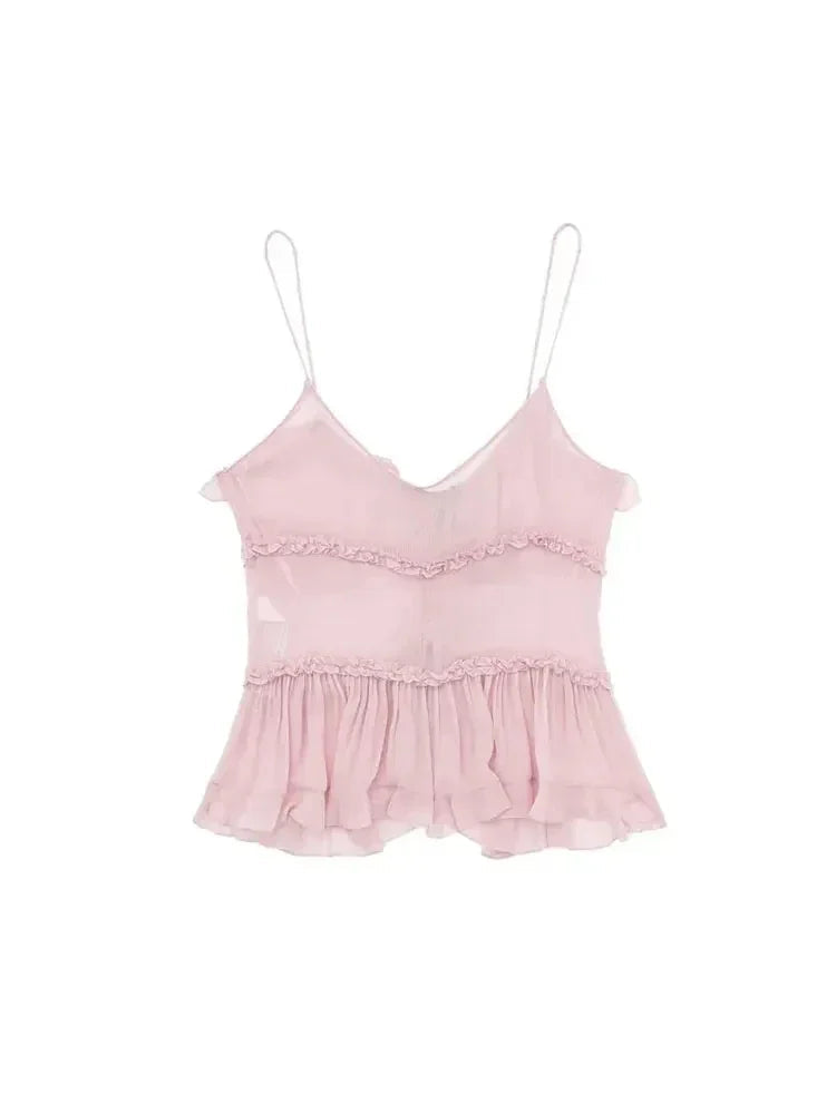 Blusa Boho com Alças Finas