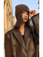 Blazer Alongado em Couro Pu
