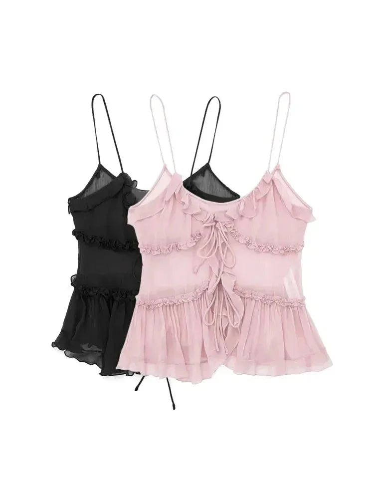 Blusa Boho com Alças Finas