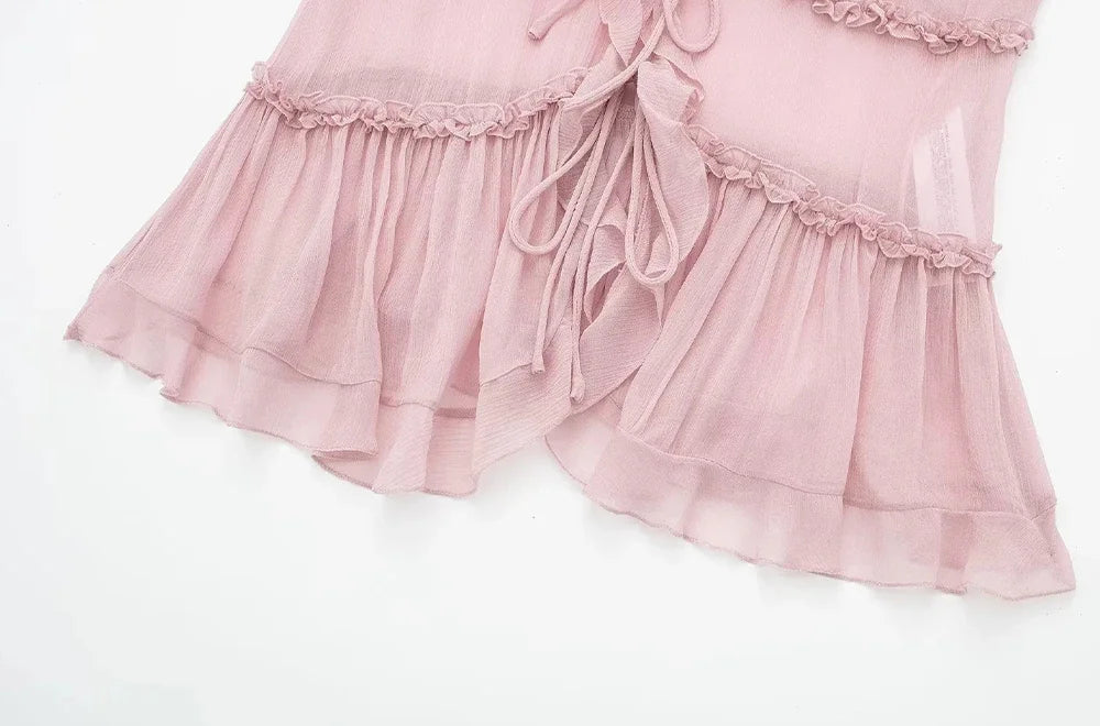 Blusa Boho com Alças Finas