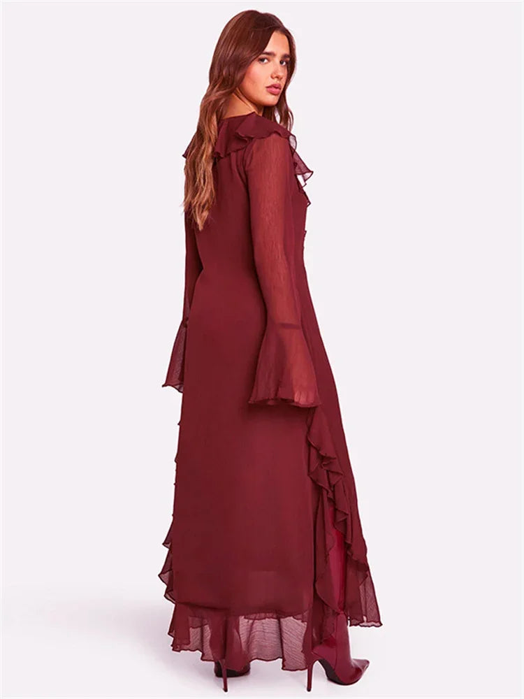 Vestido Boho Vinho