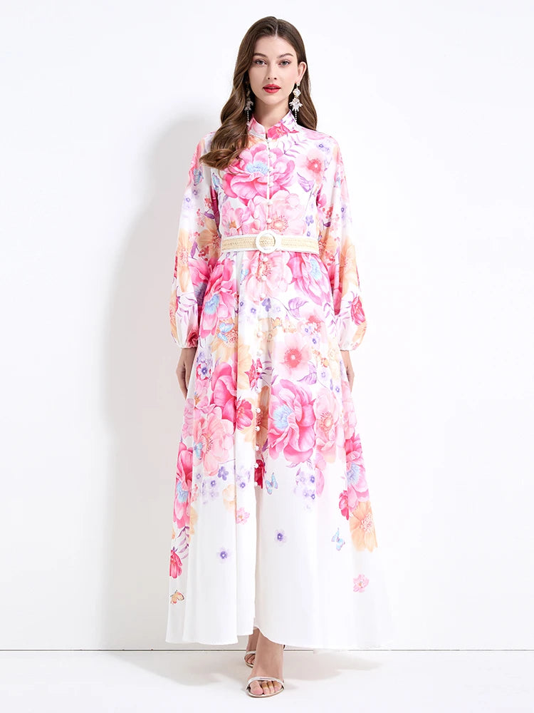 Vestido Longo com Cinto Betina