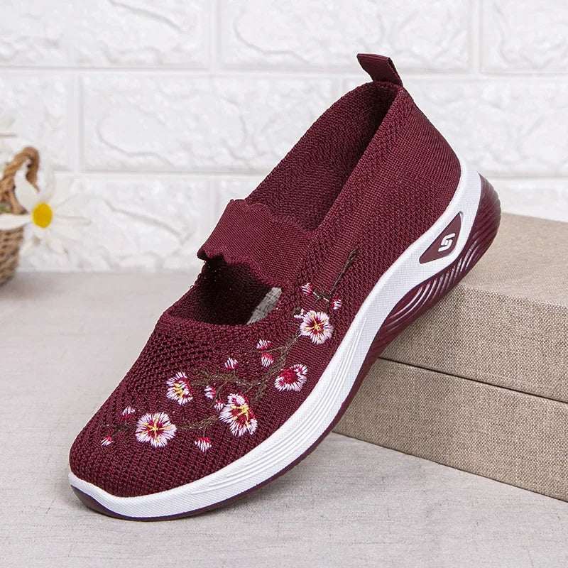 Tênis Feminino Floral Confortável sem Cadarço