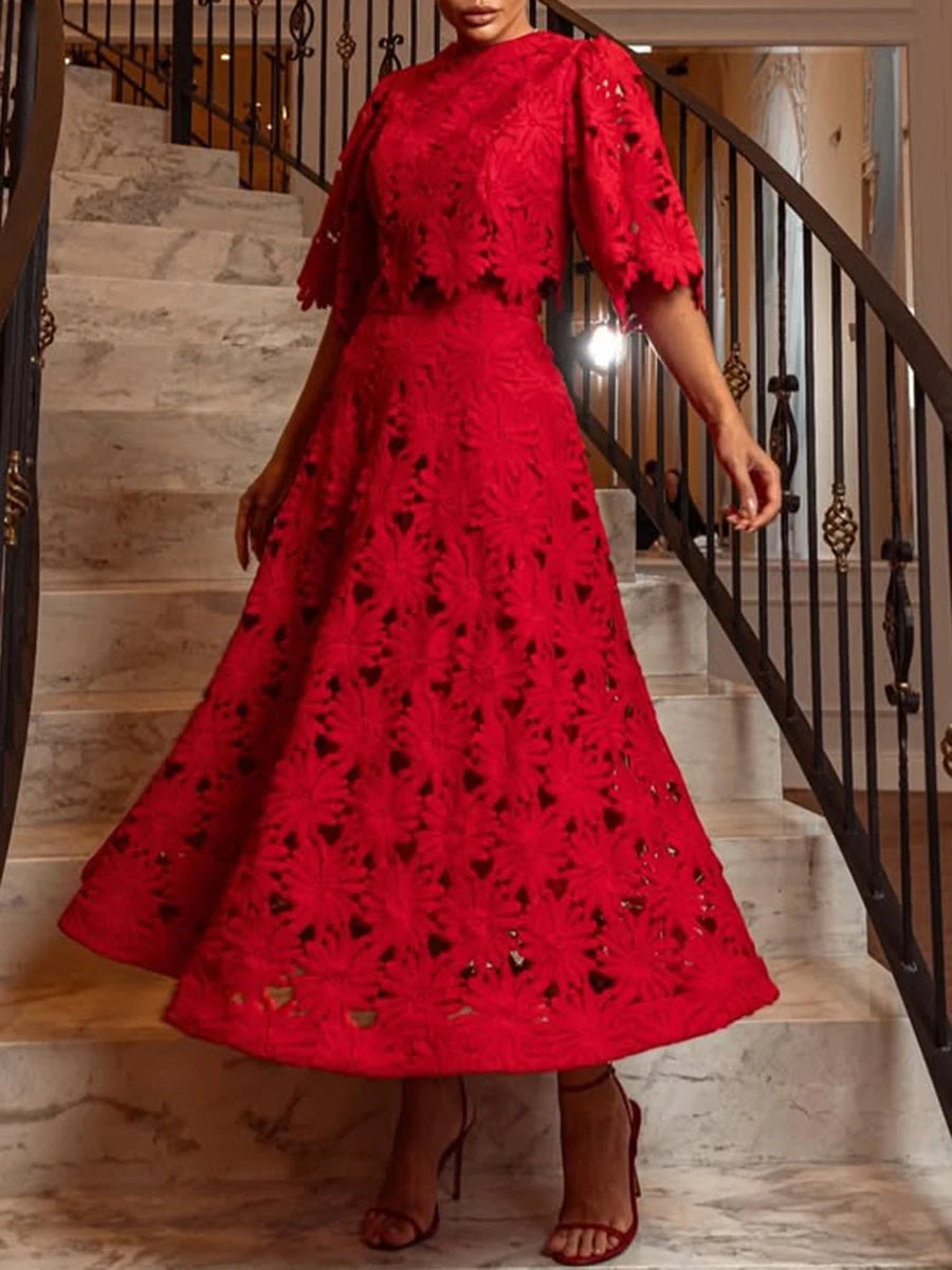 Conjunto de Renda Bordada Duas Peças