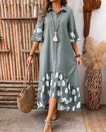 Vestido Chemise Midi com Babados