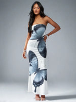 Vestido Longo Borboleta Sem Alças