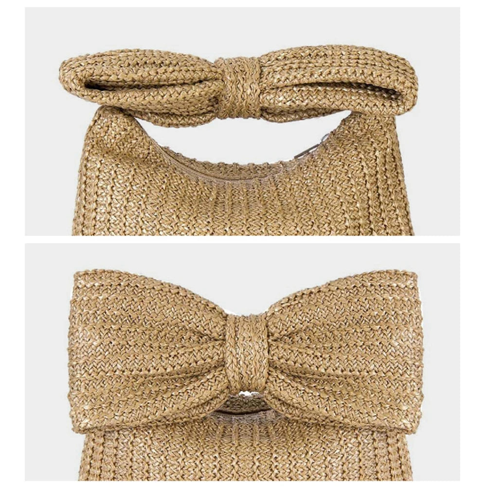 Bolsa Clutch de Palha Laço