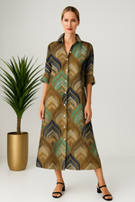 Chemise Estampada Gola Polo - Étnico Vermelho