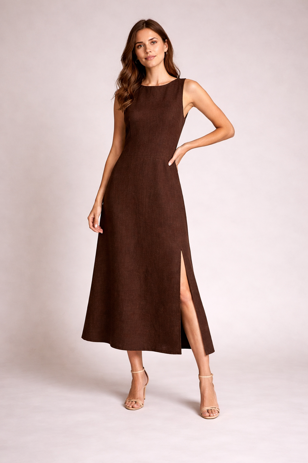 Vestido Longo Diana em Linho Forrado