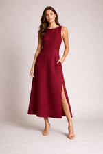 Vestido Longo Diana em Linho Forrado