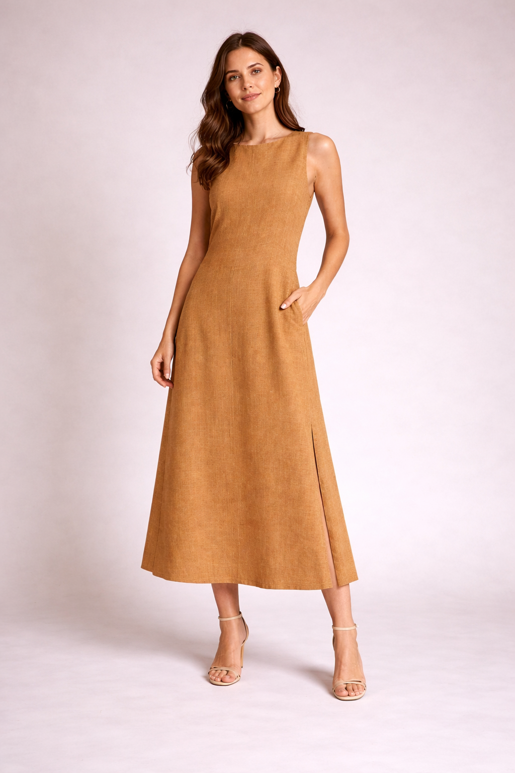 Vestido Longo Diana em Linho Forrado