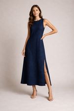 Vestido Longo Diana em Linho Forrado