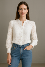 Camisa de Renda Gripir Manga Longa