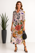 Chemise Longa Floral - Amarelo