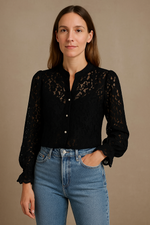 Camisa de Renda Gripir Manga Longa