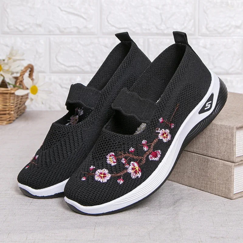 Tênis Feminino Floral Confortável sem Cadarço
